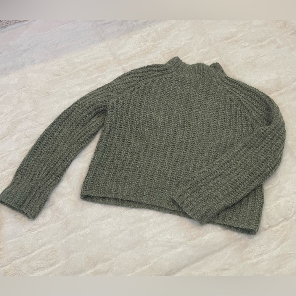 Vince wool blend sage green turtleneck sweater